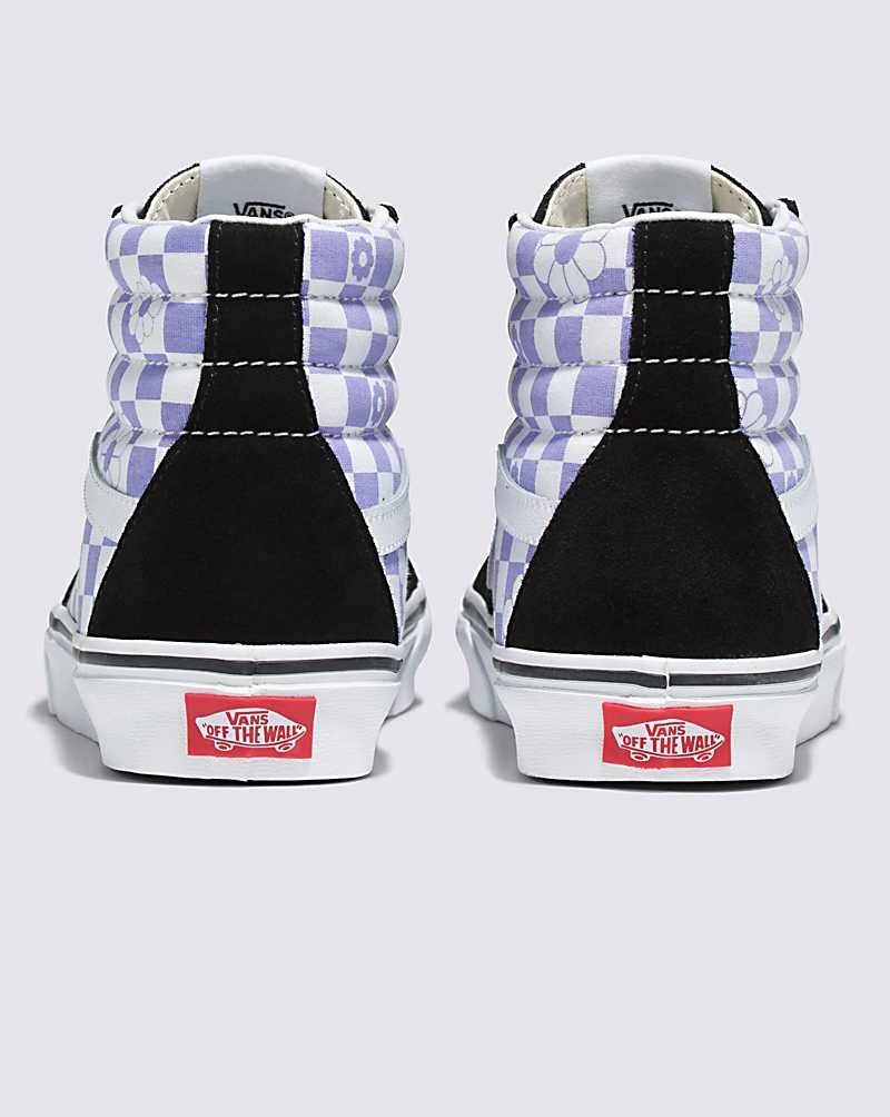 Vans Sk8-Hi Floral Check Schuhe Damen Lavendel Schwarz | Österreich HUMXSD109