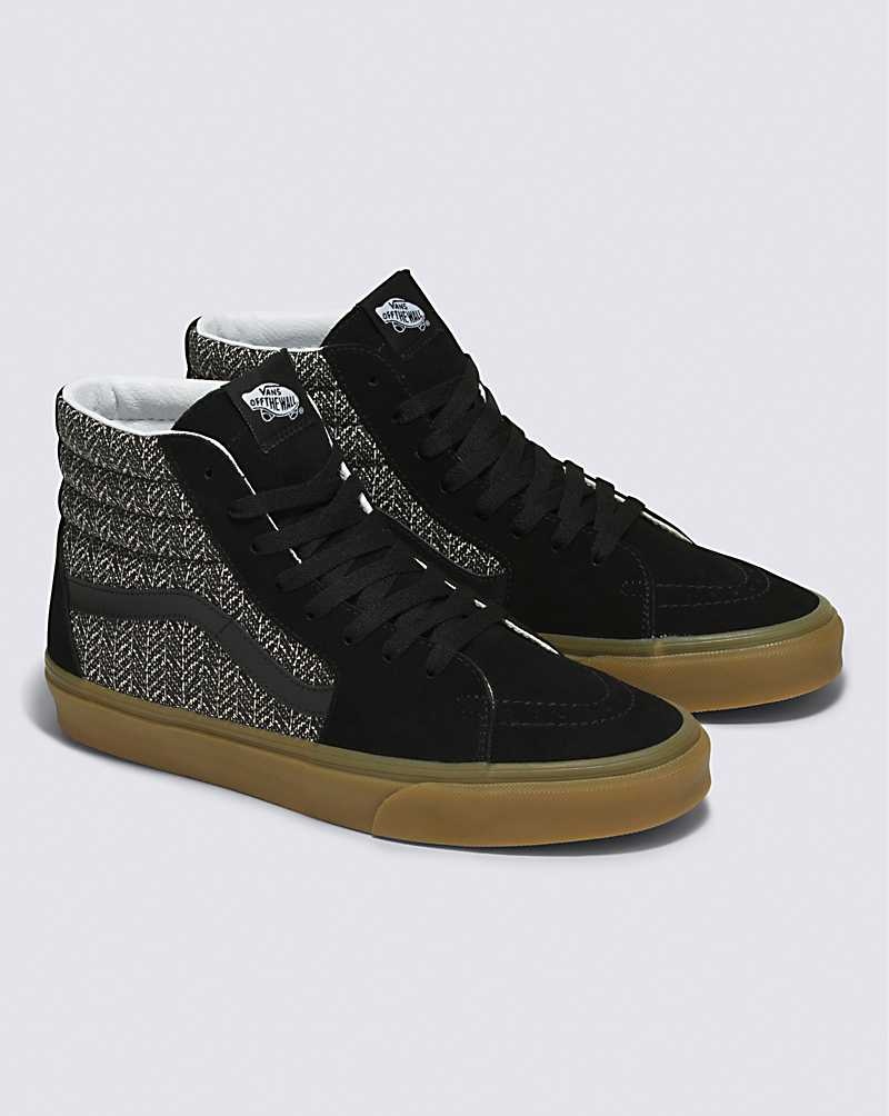 Vans Sk8-Hi Herringbone Schuhe Damen Schwarz Braun | Österreich RSWXZF237