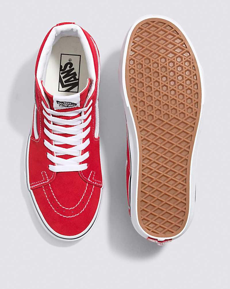 Vans Sk8-Hi Schuhe Damen Rot Weiß | Österreich VEKSDB350