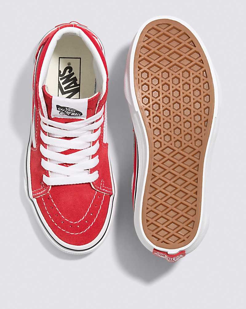 Vans Sk8-Hi Schuhe Kinder Rot Weiß | Österreich HUEVRT359