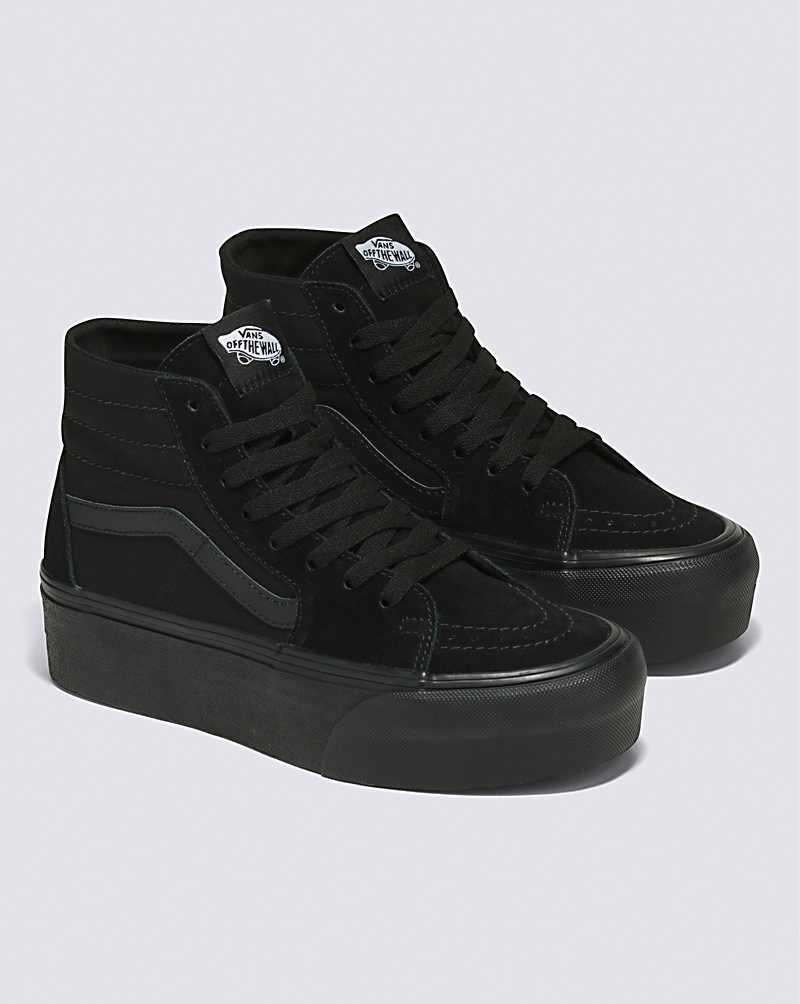 Vans Sk8-Hi Tapered Stackform Wildleder Canvas Schuhe Damen Schwarz | Österreich JLPNWI623