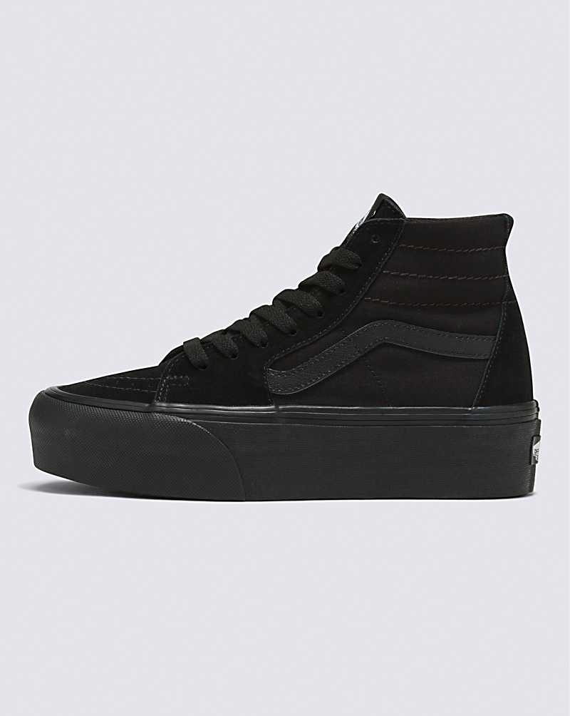 Vans Sk8-Hi Tapered Stackform Wildleder Canvas Schuhe Damen Schwarz | Österreich JLPNWI623