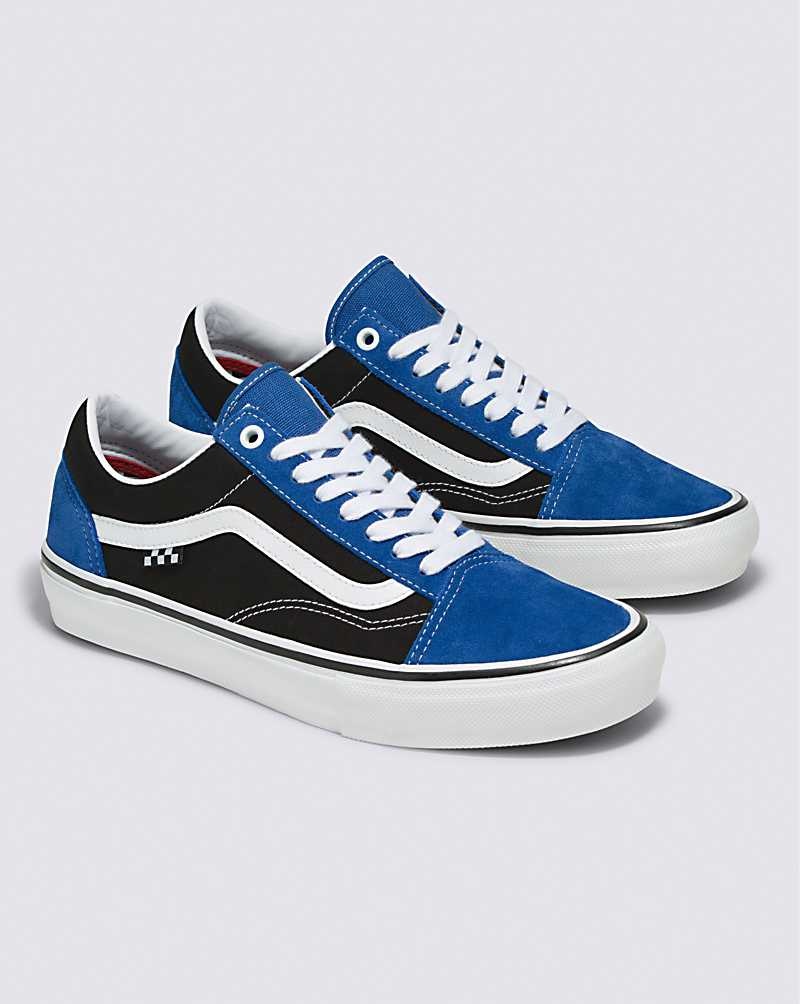 Vans Skate Old Skool Skateschuhe Herren Blau Schwarz Weiß | Österreich WTCBLN801