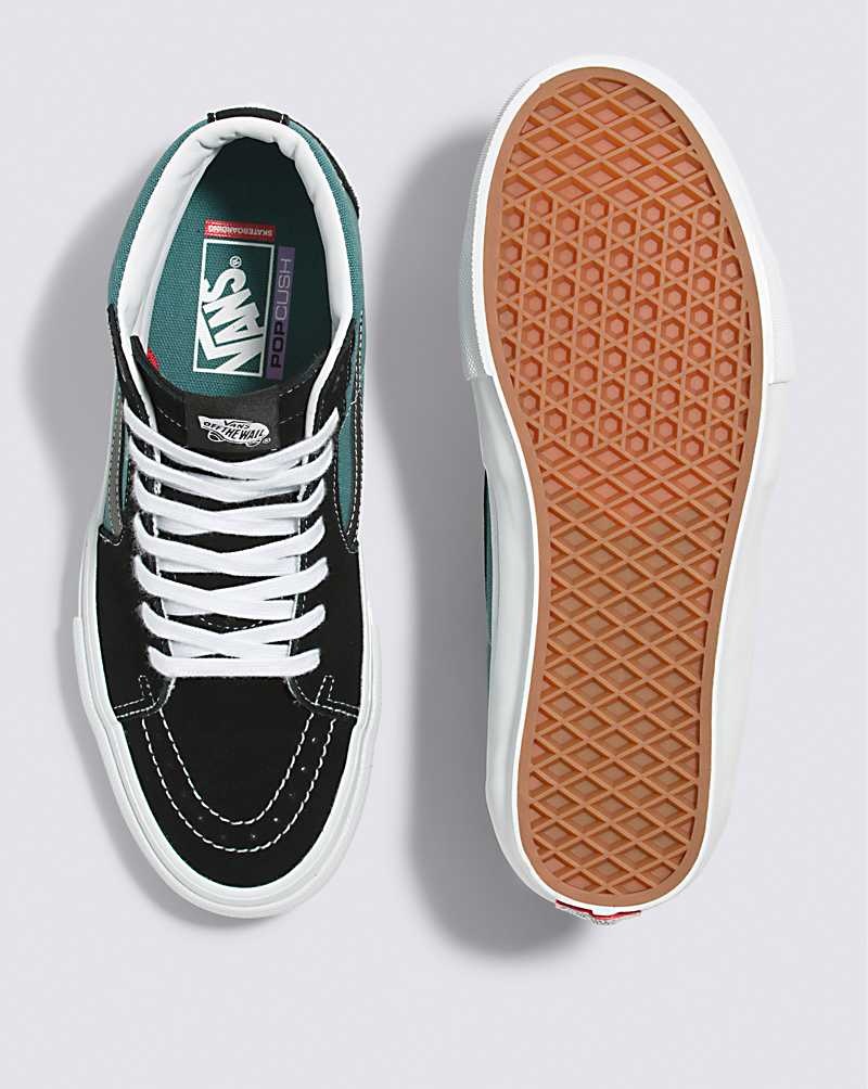 Vans Skate Sk8-Hi Safari Skateschuhe Herren Schwarz Türkis | Österreich WLMZPY859