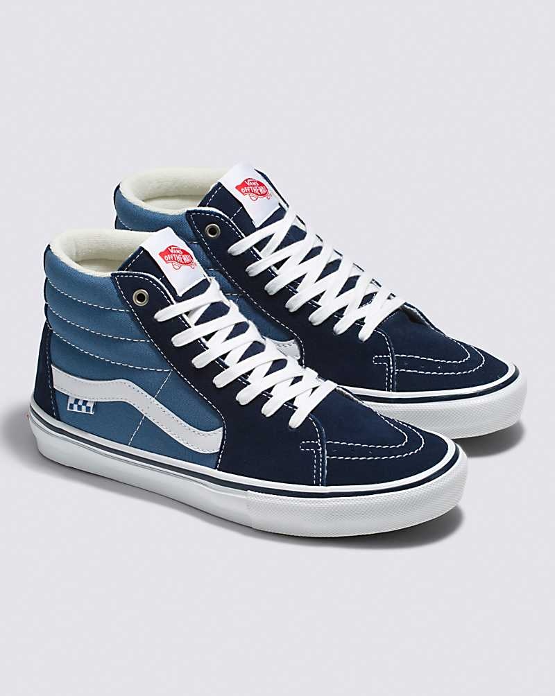 Vans Skate Sk8-Hi Skateschuhe Damen Navy Weiß | Österreich FVYXHQ491