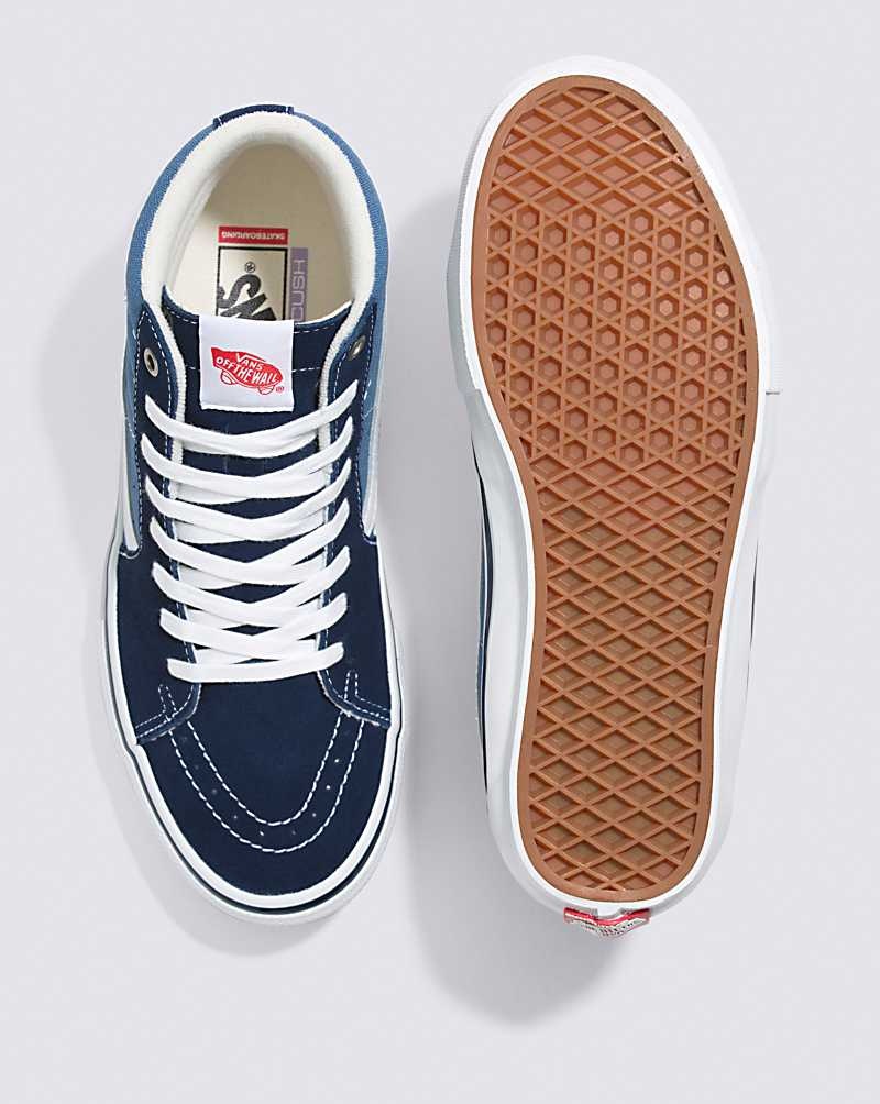 Vans Skate Sk8-Hi Skateschuhe Damen Navy Weiß | Österreich FVYXHQ491