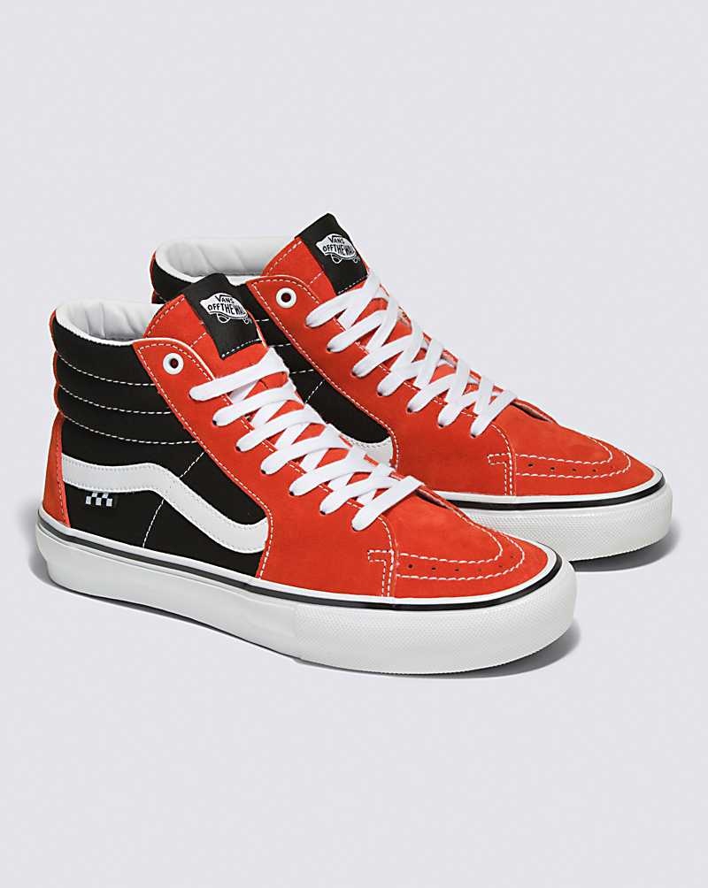 Vans Skate Sk8-Hi Skateschuhe Damen Rot Schwarz | Österreich TIOLMP857