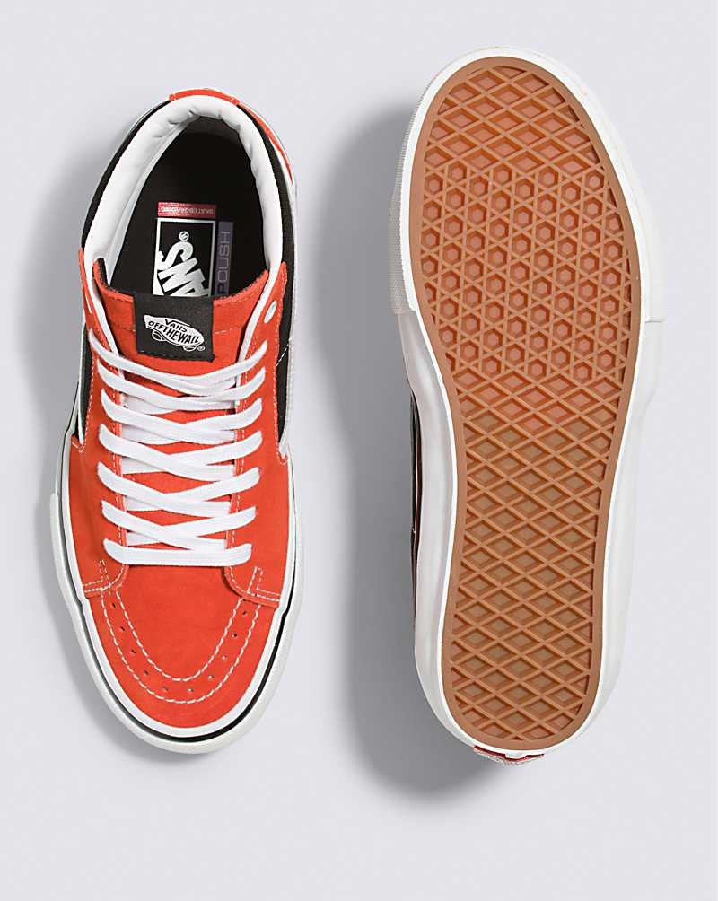 Vans Skate Sk8-Hi Skateschuhe Damen Rot Schwarz | Österreich TIOLMP857