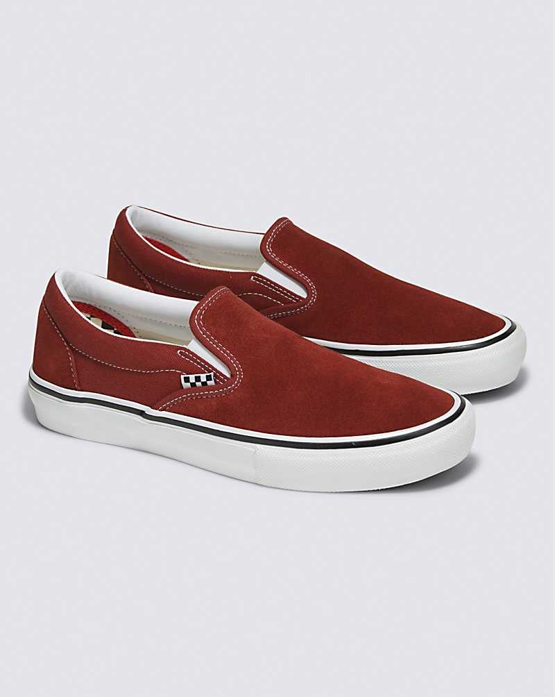 Vans Skate Slip-On Skateschuhe Damen Dunkelrot | Österreich VHGATE850