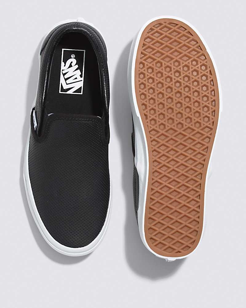 Vans Slip-On Perf Leder Schuhe Damen Schwarz | Österreich QWNHRJ630