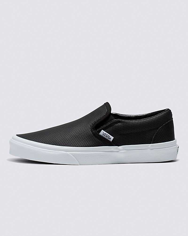 Vans Slip-On Perf Leder Schuhe Damen Schwarz | Österreich QWNHRJ630