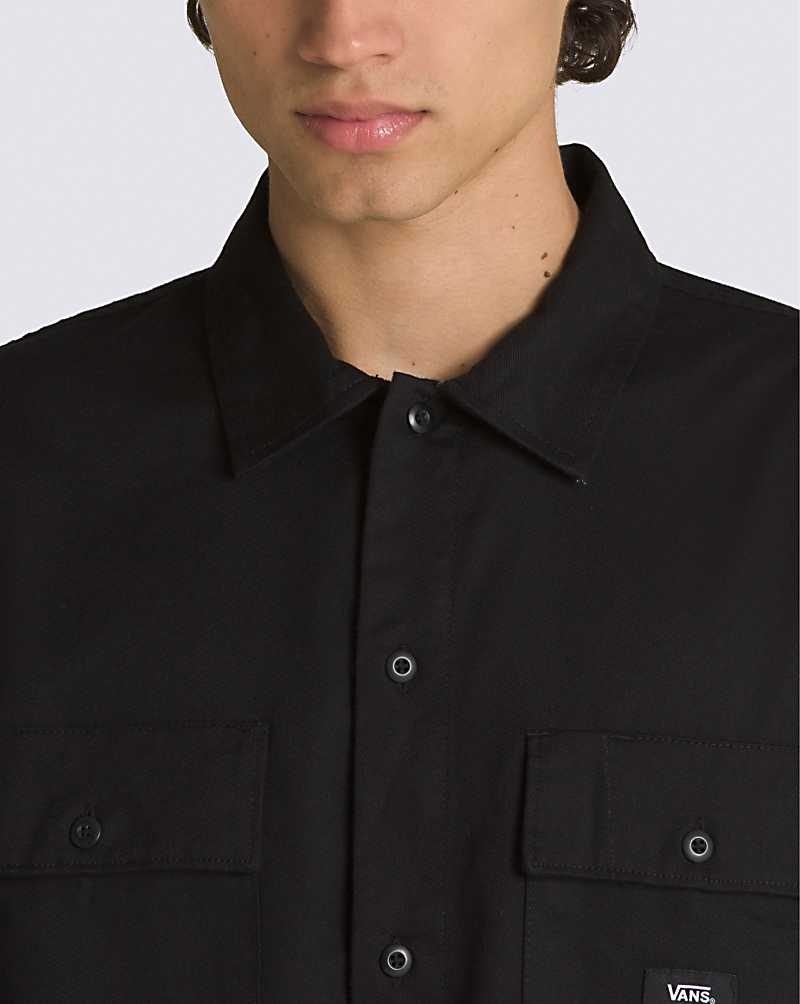 Vans Sparwood Long Sleeve Buttondown Hemd Herren Schwarz | Österreich JLBZAP057