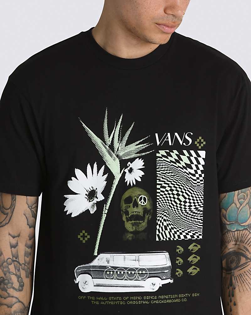 Vans Warped Vacation T-Shirt Herren Schwarz | Österreich NREUAB074